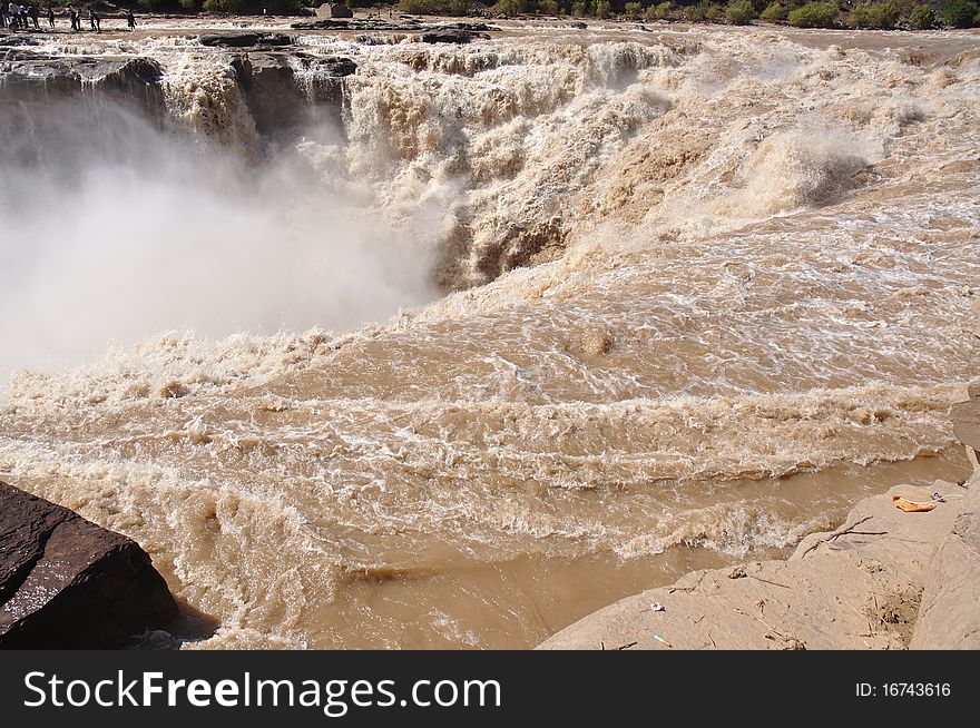 This is taken in hukou of yellow river in china. This is taken in hukou of yellow river in china