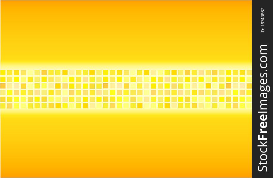 Bright yellow background with an ornament