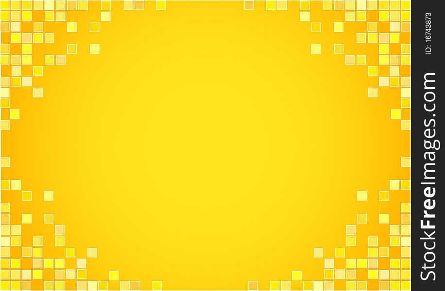 Bright yellow background with an ornament