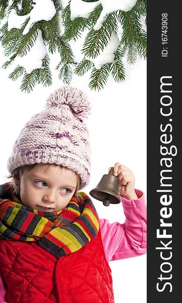 Little Girl With Christmas Bell