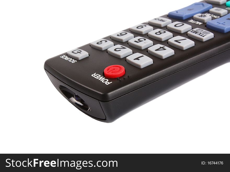 Remote control panel on isolated white background