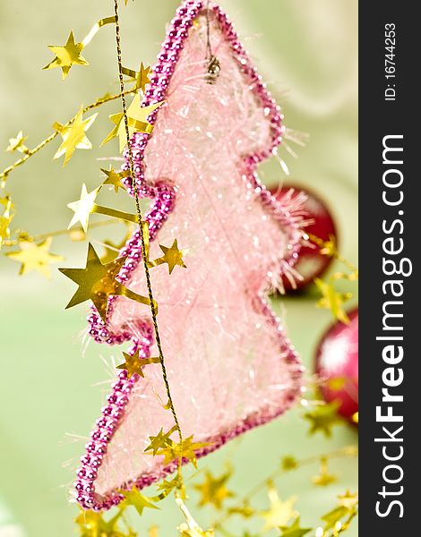 Holiday series: Christmas fir and the golden garland. Holiday series: Christmas fir and the golden garland