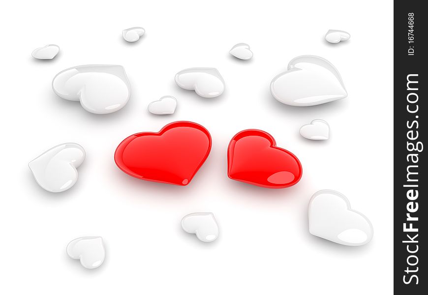 Heart. 3D illustration on white background. Heart. 3D illustration on white background