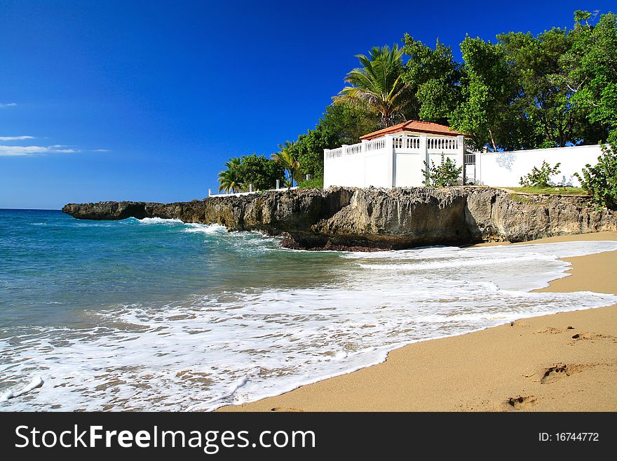 Terrace on ocean coastline, Dominican Republic