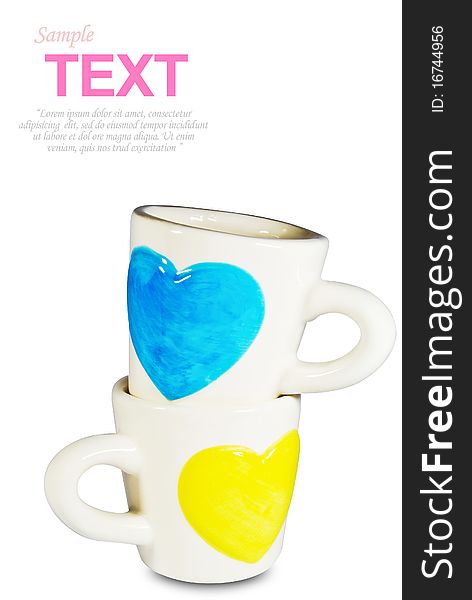 Lover coffee cup with copyspace isolated