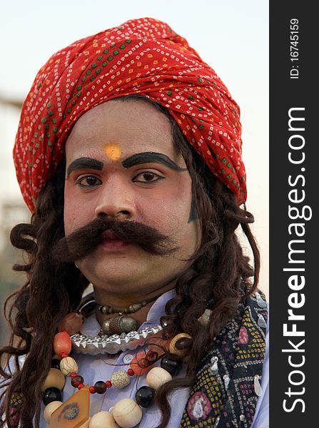 Traditional indian rajasthani smiling man. Traditional indian rajasthani smiling man.