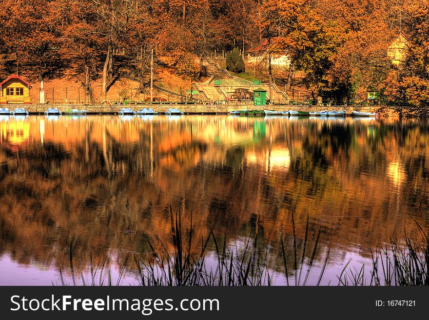 Autumn Dumbrava Sibiului lake