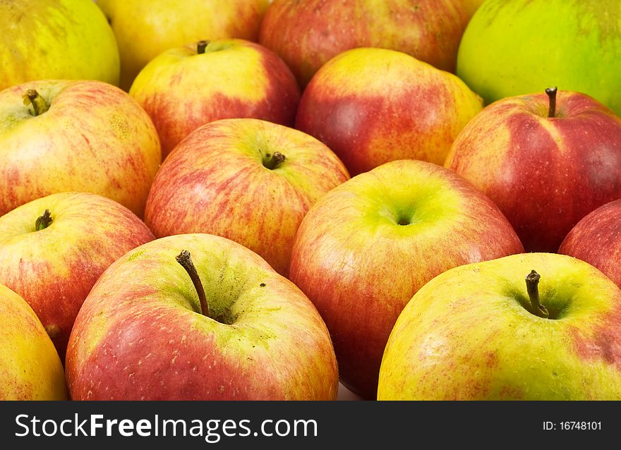 Lot of colorful red apples
