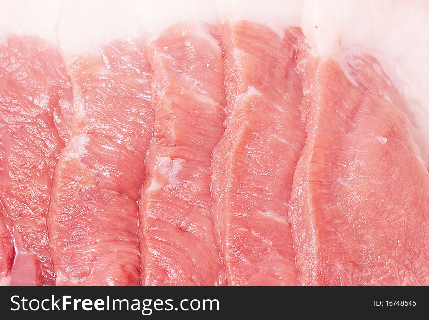 Slices of fresh raw meat