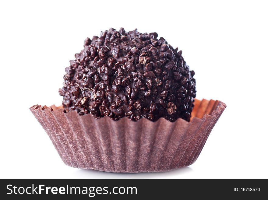 A closeup view of chocolate truffle. A closeup view of chocolate truffle.