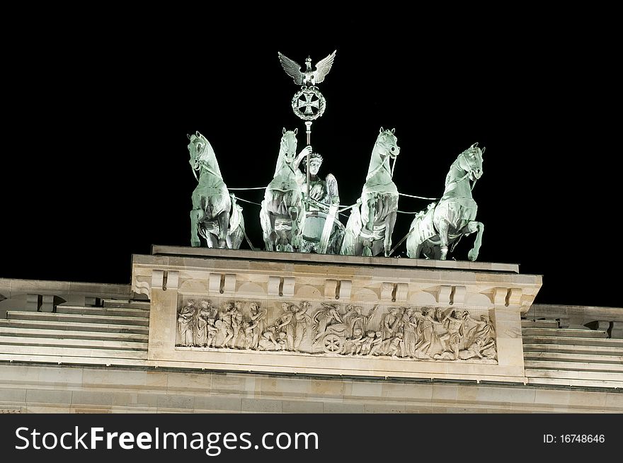 Brandenburger Tor in Berlin, Germany by night.