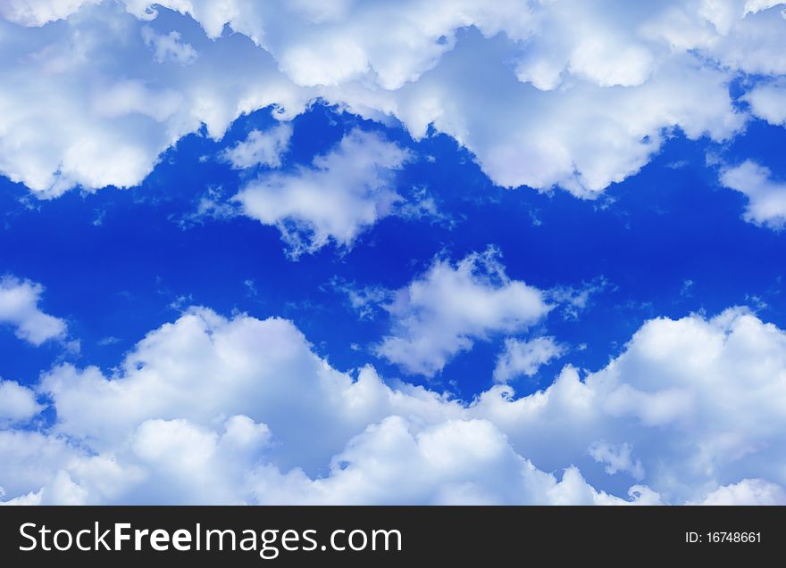 Blue sky with clouds - wonderful nature background