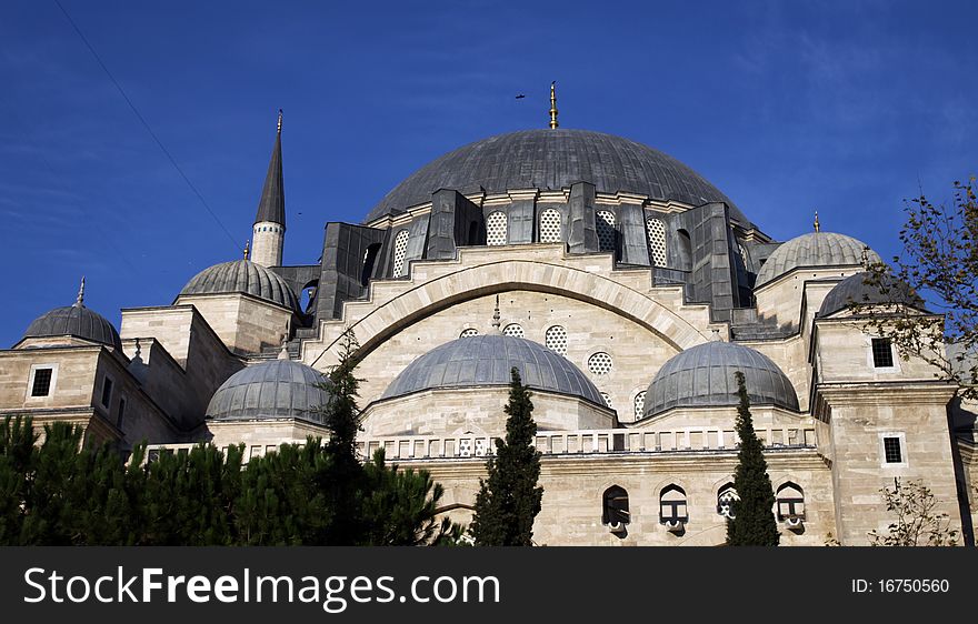 A view of Dome of Suleymaniye Mosque in istanbul, Turkey. A view of Dome of Suleymaniye Mosque in istanbul, Turkey.