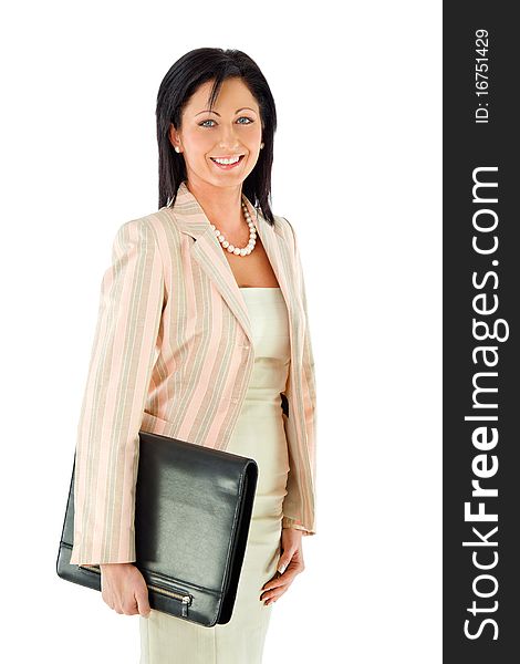 Businesswoman holding briefcase