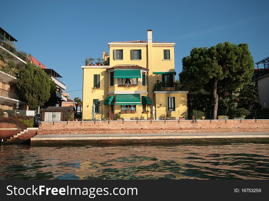 A water front house in Venice. A water front house in Venice