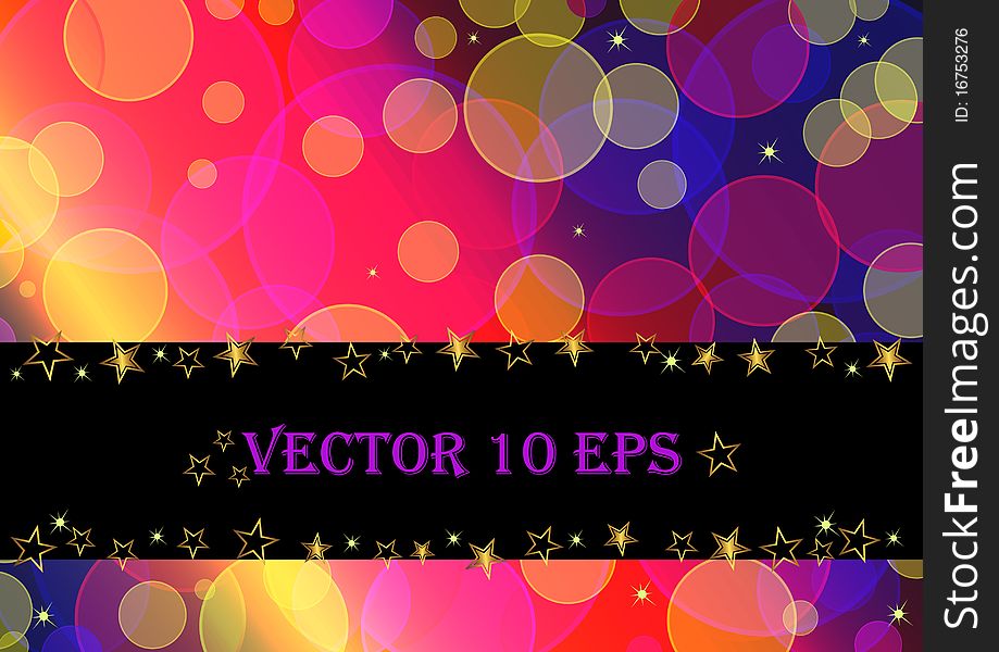 Banner with stars on a transparent circles background. vector 10eps. Banner with stars on a transparent circles background. vector 10eps.
