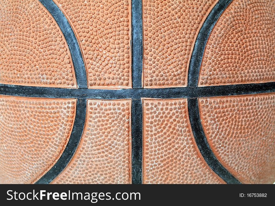 A leather textured basketball background