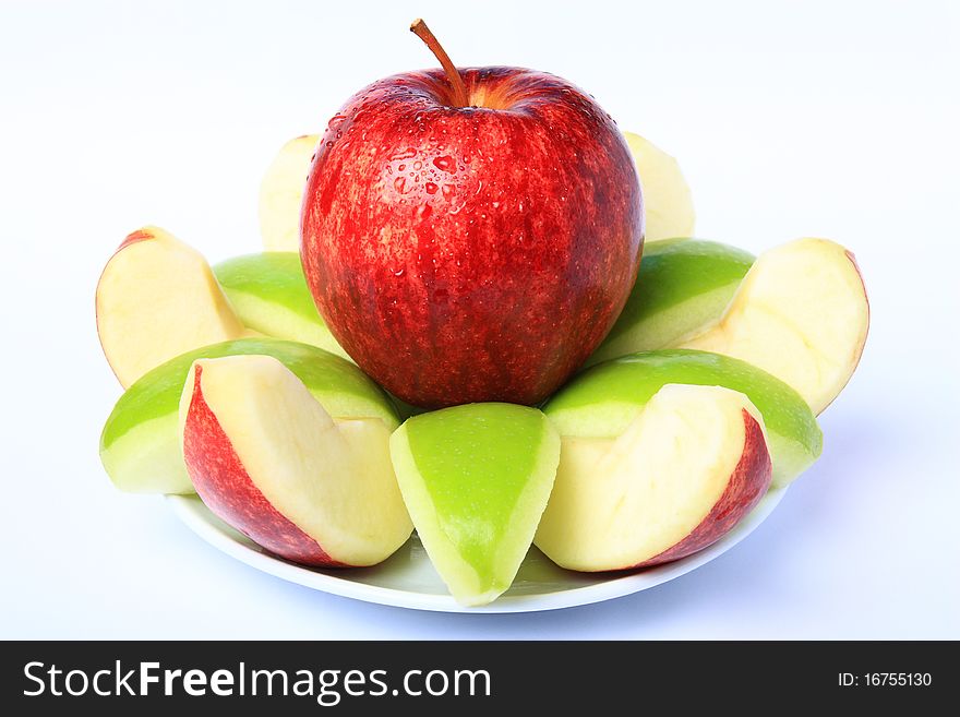 Red & Green Apple freshness is Fruit skin health