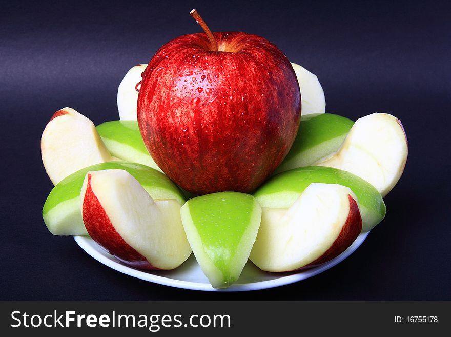 Red & Green Apple freshness is Fruit skin health