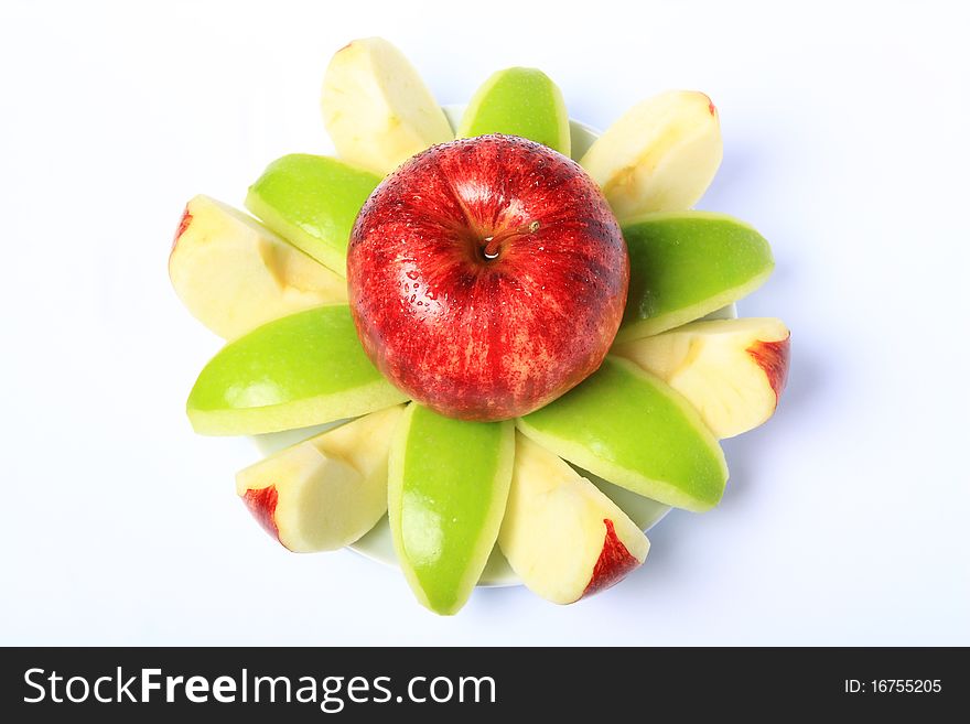 Red & Green Apple freshness is Fruit skin health