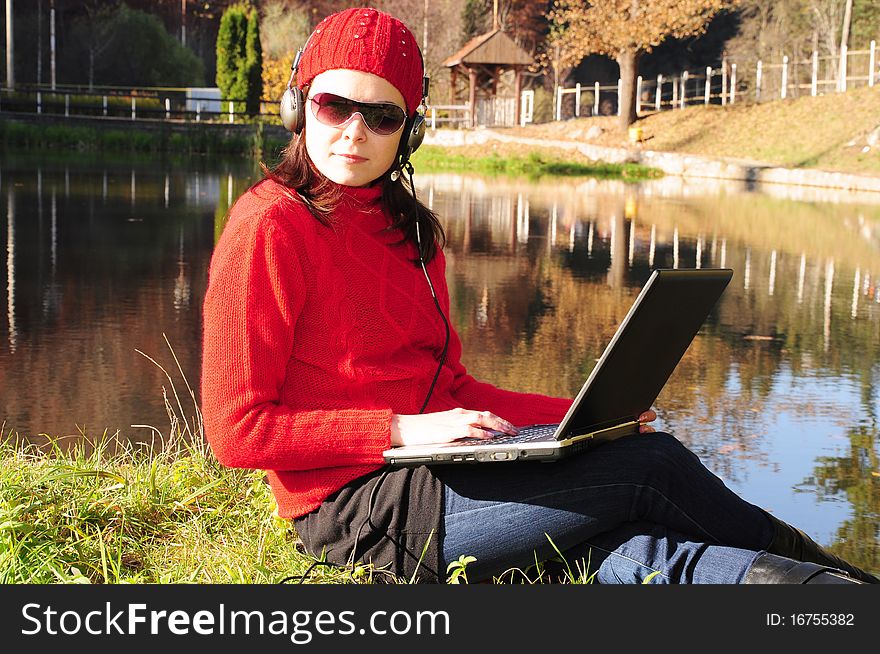 Young woman with laptop