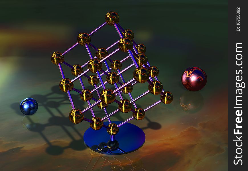 Abstract scene of the atomic lattice