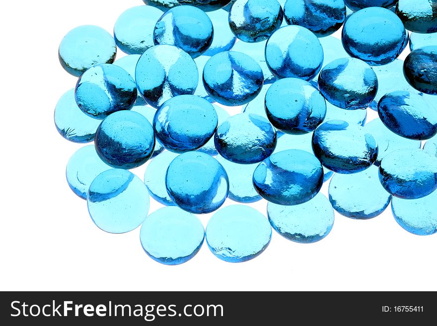 Glass stones isolated on white background