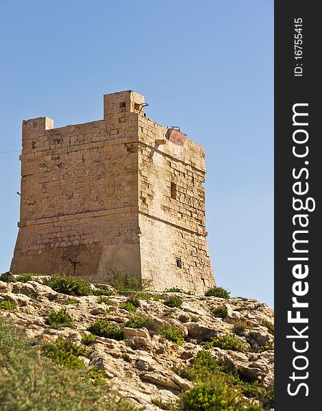 The White tower in Gozo. Malta