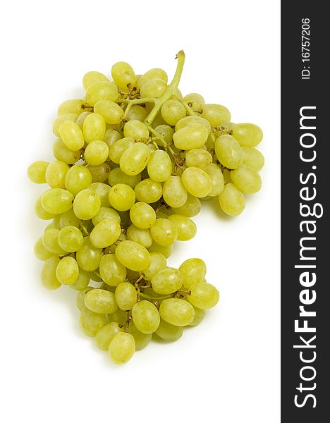 Grape bunch isolated over white background (macro shot)