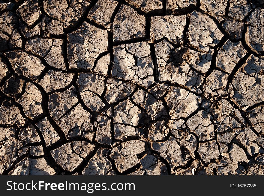 Cracked earth indicates dry weather, drought, or lack of water. Cracked earth indicates dry weather, drought, or lack of water.