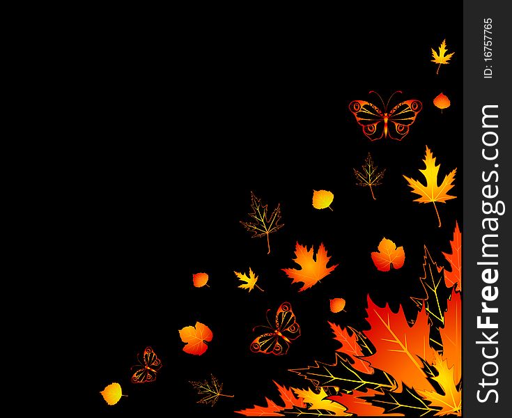 Background with autumnal leaves.illustration for a design