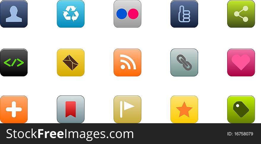 Icons for Web 2.0 end E-business