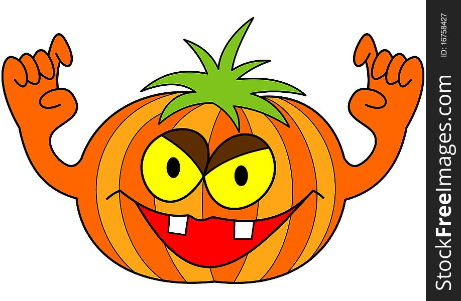 Illustration of funny Halloween pumpkin
