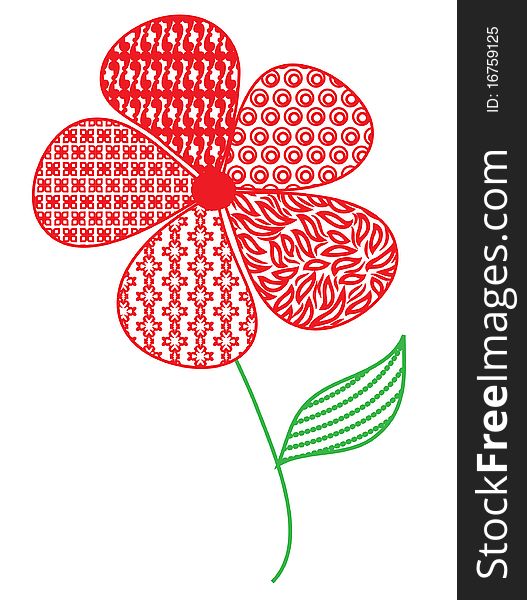 abstract single flower.vector  illustration. abstract single flower.vector  illustration