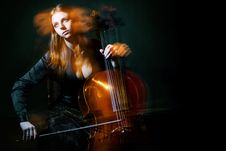 Cello Musician, Mystical Music Stock Photos Cello Musician, Mystical Music Stock Photos