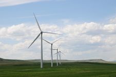 Wind Turbines In Green Fields Royalty Free Stock Image Wind Turbines In Green Fields Royalty Free Stock Image