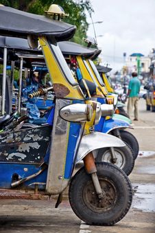 Thai Tuk Tuk Taxis Waiting For Hire Stock Image Thai Tuk Tuk Taxis Waiting For Hire Stock Image