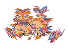 Fabulous Animal In The Leaves And Colors Stock Image