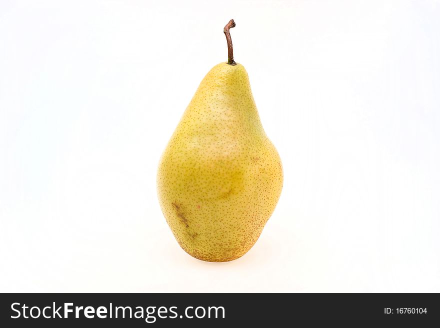 Fresh ripe pear close-up on a white background