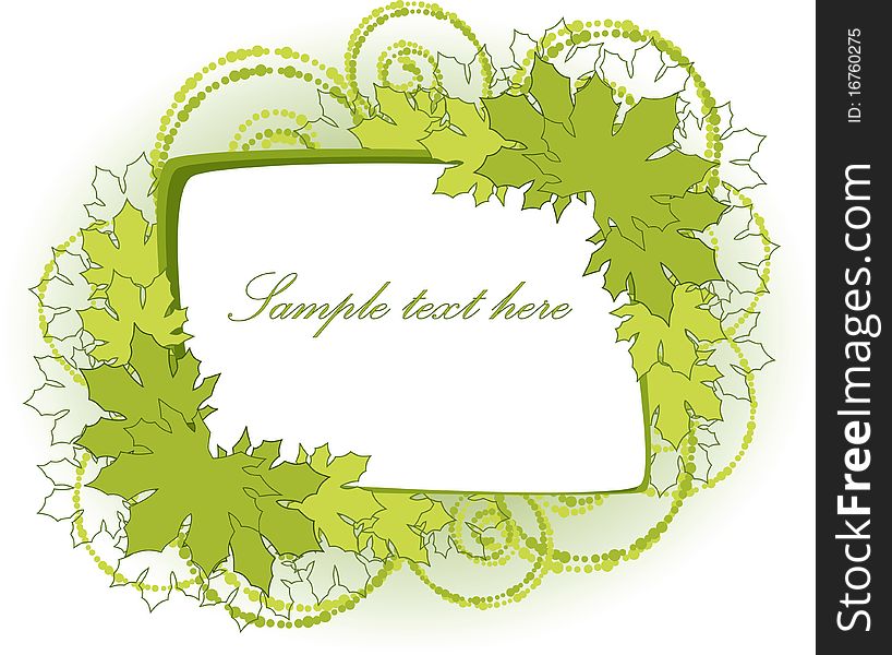 Beautiful green floral frame, greeting card, place for your text