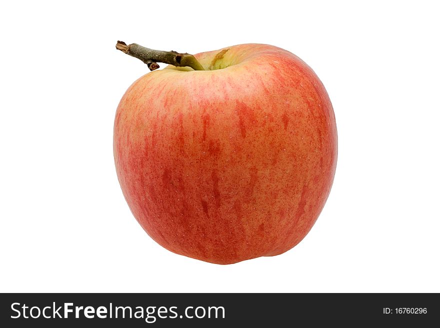 Fresh ripe apple close-up on a white background