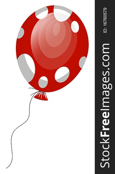 Vector illustration of red balloon with white spots
