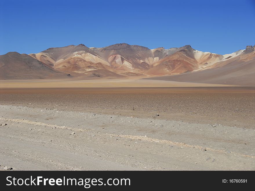 Multi-colored rocks of the mountains in Dali's desert, Bolivia