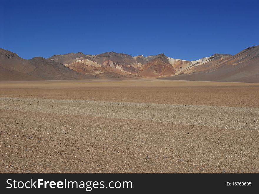 Multi-colored rocks of the mountains in Dali's desert, Bolivia