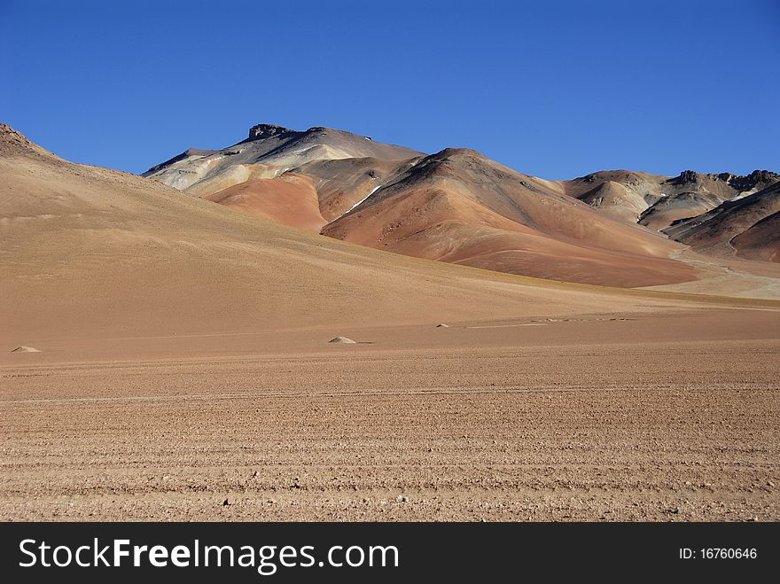 Multi-colored rocks of the mountains in Dali's desert, Bolivia