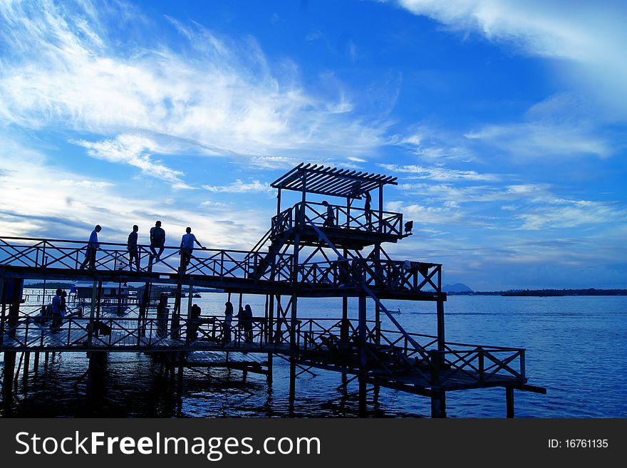 A jetty resided in Semporna, a small fish village in Sabah