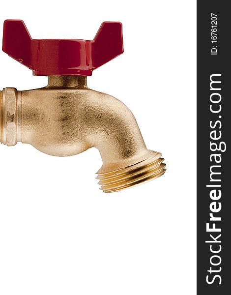 Brass Technical faucet with a shut-off valve and the ability to connect the hose to it for irrigation