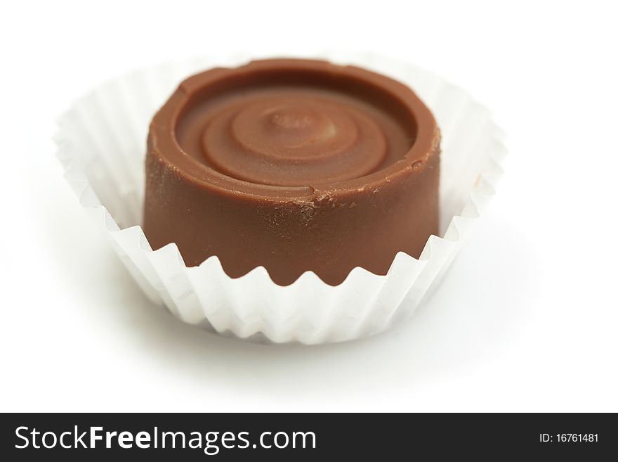 Homemade sweet chocolate isolated on the white background