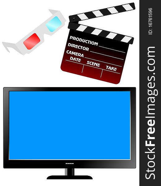 Vector colored set of movie objects