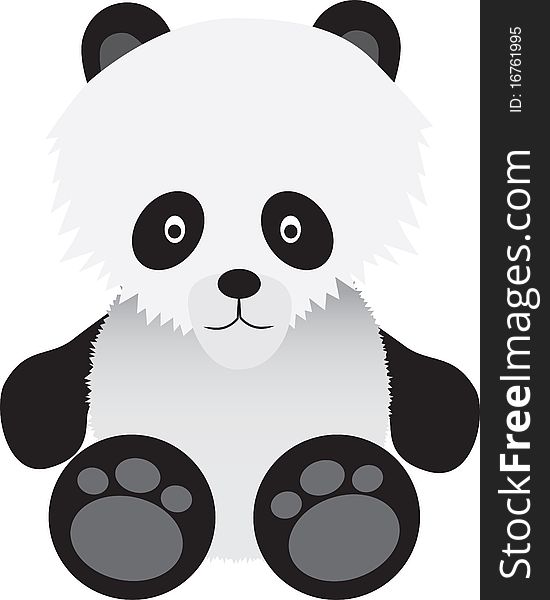 Cute cartoon illustration of a baby panda bear